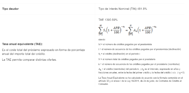 reclamar minicredito intereses usureros wonga